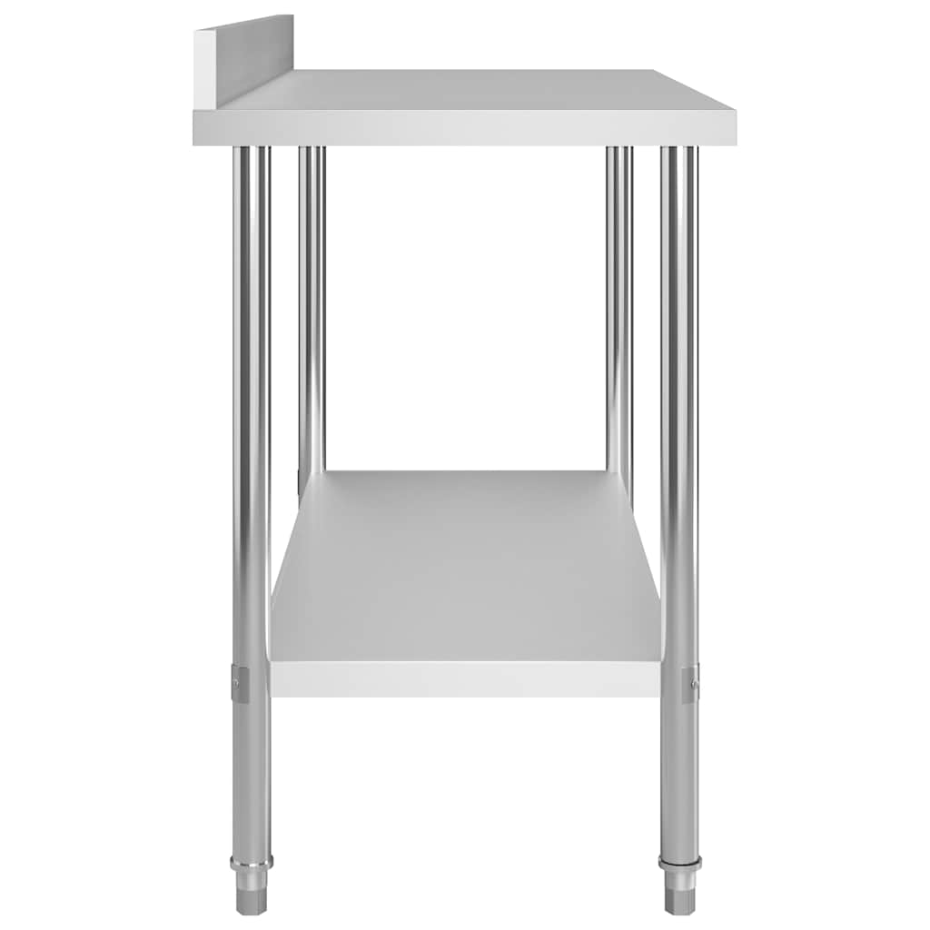 Arbeidsbord for kjøkken med bakplater 120x60x93 rustfritt stål