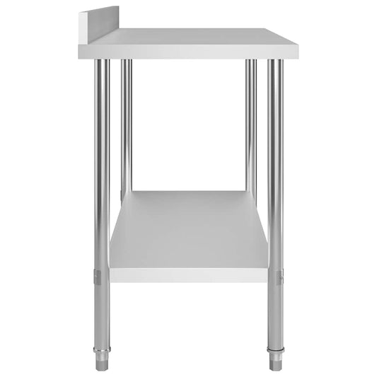 Arbeidsbord for kjøkken med bakplater 120x60x93 rustfritt stål