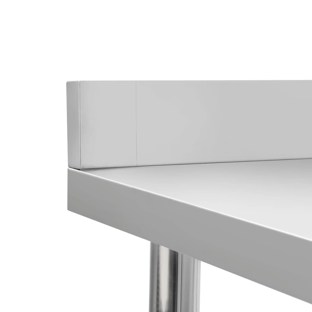 Arbeidsbord for kjøkken med bakplater 120x60x93 rustfritt stål