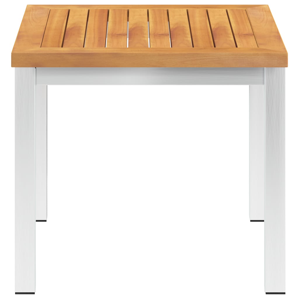 Sidebord til hage 45x45x38 cm heltre akasie og rustfritt stål