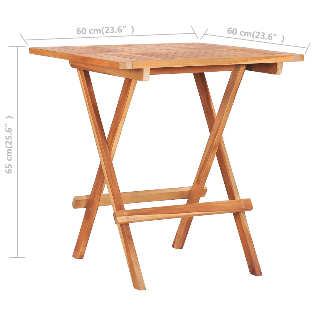 Sammenleggbart bistrobord 60x60x65 cm heltre teak