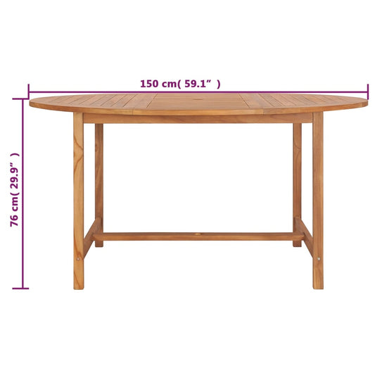 Hagebord 150x76 cm heltre teak