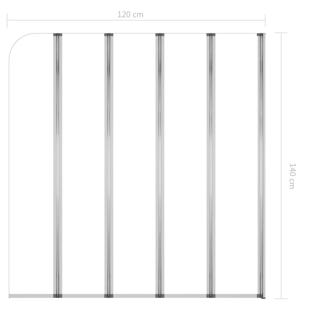 Badekarvegg 120x140 cm herdet glass gjennomsiktig