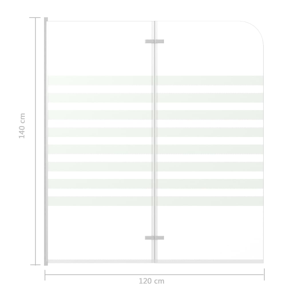 Badekarvegg 120x140 cm herdet glass stripet