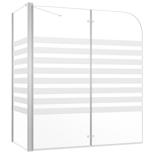 Badekarvegg 120x68x130 cm herdet glass stripet