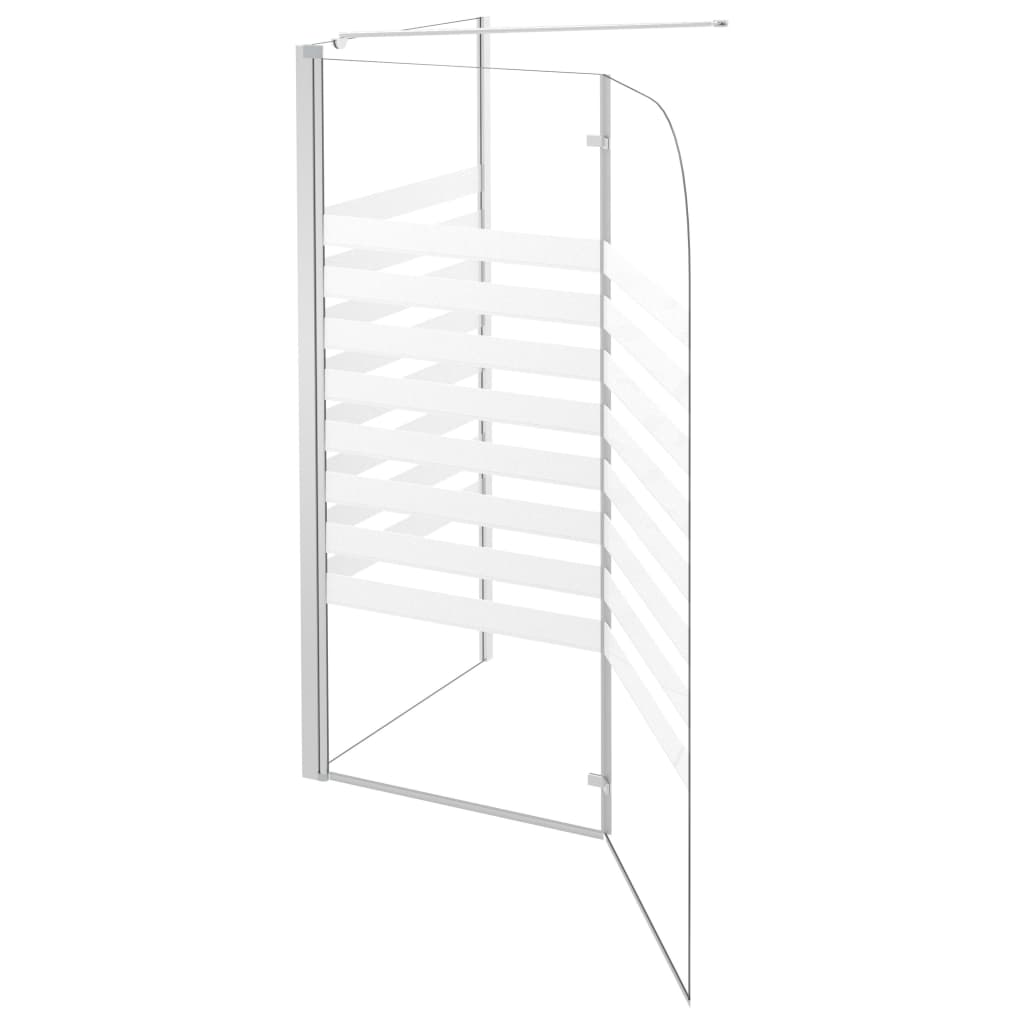 Badekarvegg 120x68x130 cm herdet glass stripet