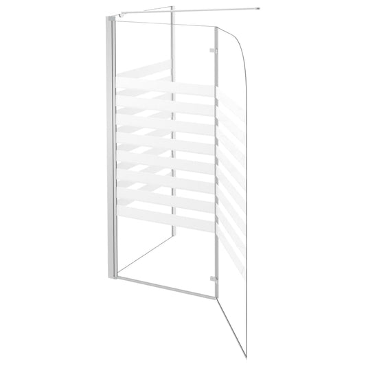 Badekarvegg 120x68x130 cm herdet glass stripet