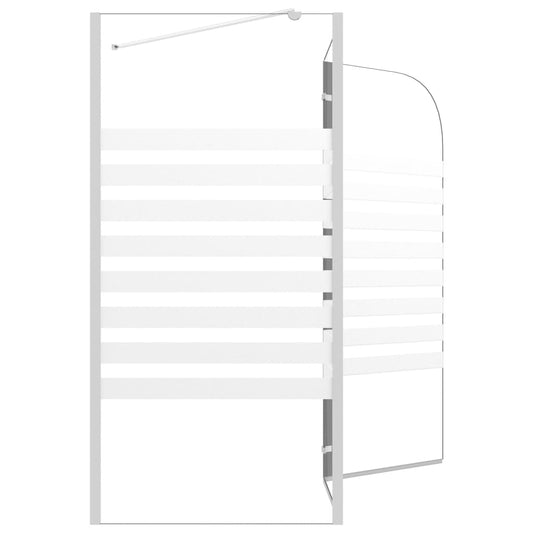 Badekarvegg 120x68x130 cm herdet glass stripet