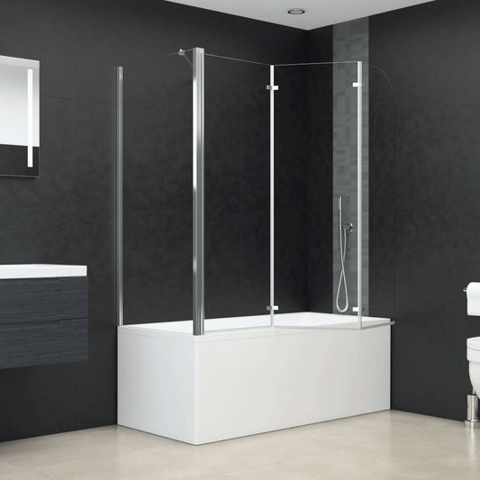 Badekarvegg 120x69x130 cm herdet glass gjennomsiktig