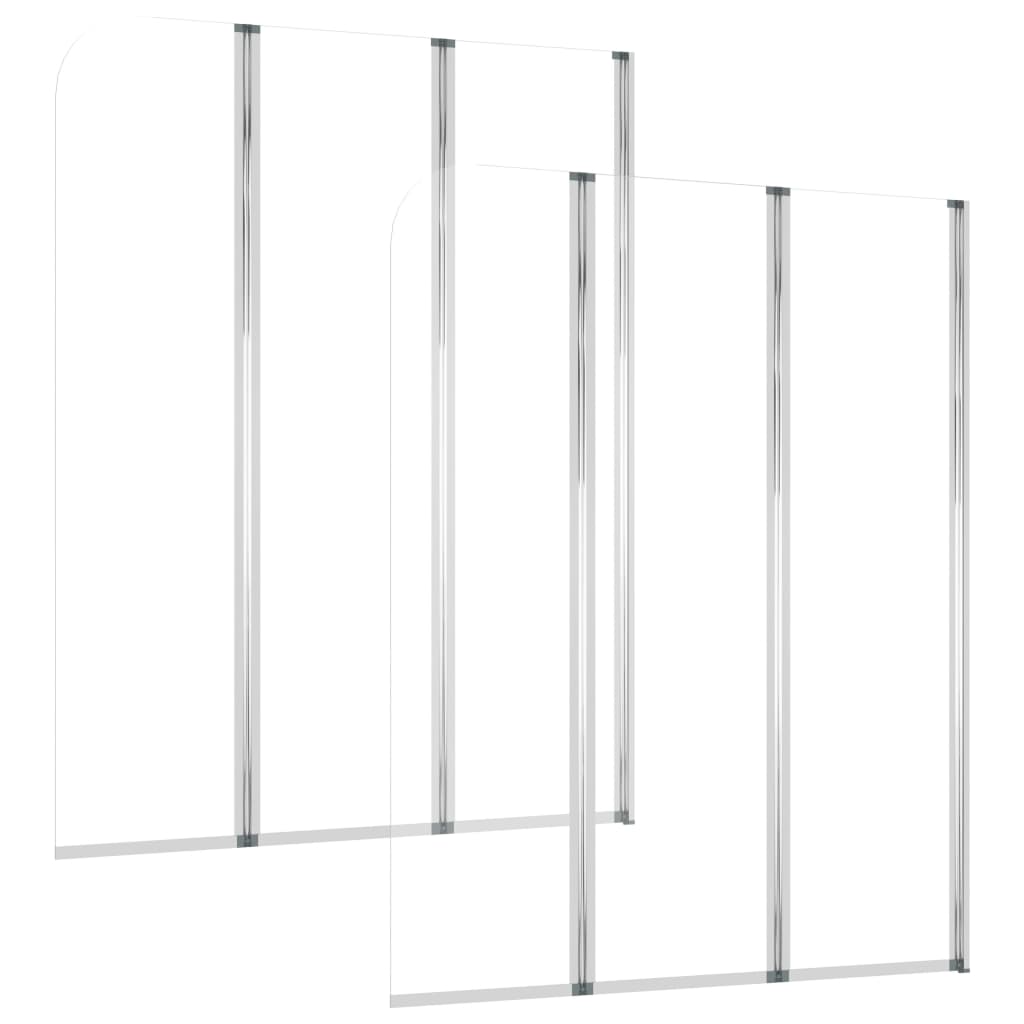 Badekarvegger 2 stk 104x130 cm herdet glass gjennomsiktig