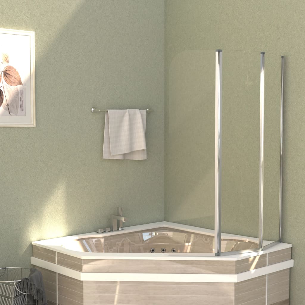 Badekarvegger 2 stk 104x130 cm herdet glass gjennomsiktig