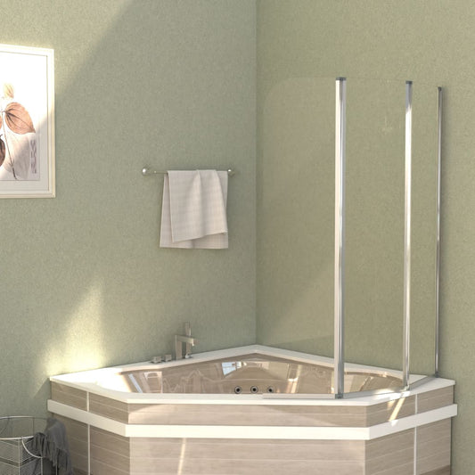Badekarvegger 2 stk 104x130 cm herdet glass gjennomsiktig