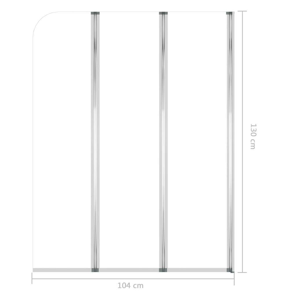 Badekarvegger 2 stk 104x130 cm herdet glass gjennomsiktig