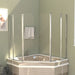 Badekarvegger 2 stk 104x130 cm herdet glass gjennomsiktig
