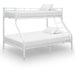 Køyeseng ramme hvit metall 140x200 cm/90x200 cm