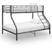 Køyeseng ramme svart metall 140x200 cm/90x200 cm