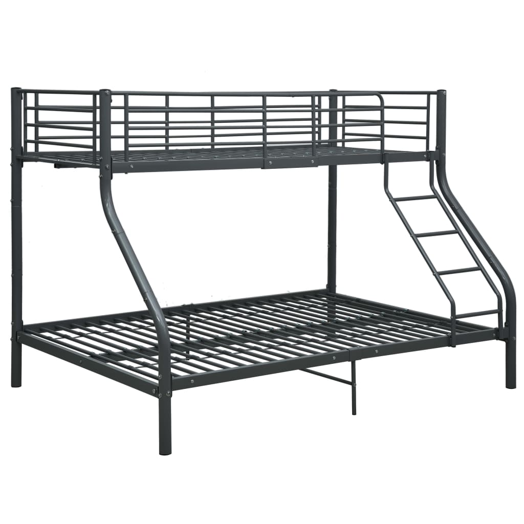 Køyeseng ramme svart metall 140x200 cm/90x200 cm