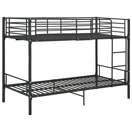 Køyeseng svart metall 90x200 cm