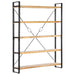 Bokhylle 5 etasjer 140x30x180 cm heltre mango