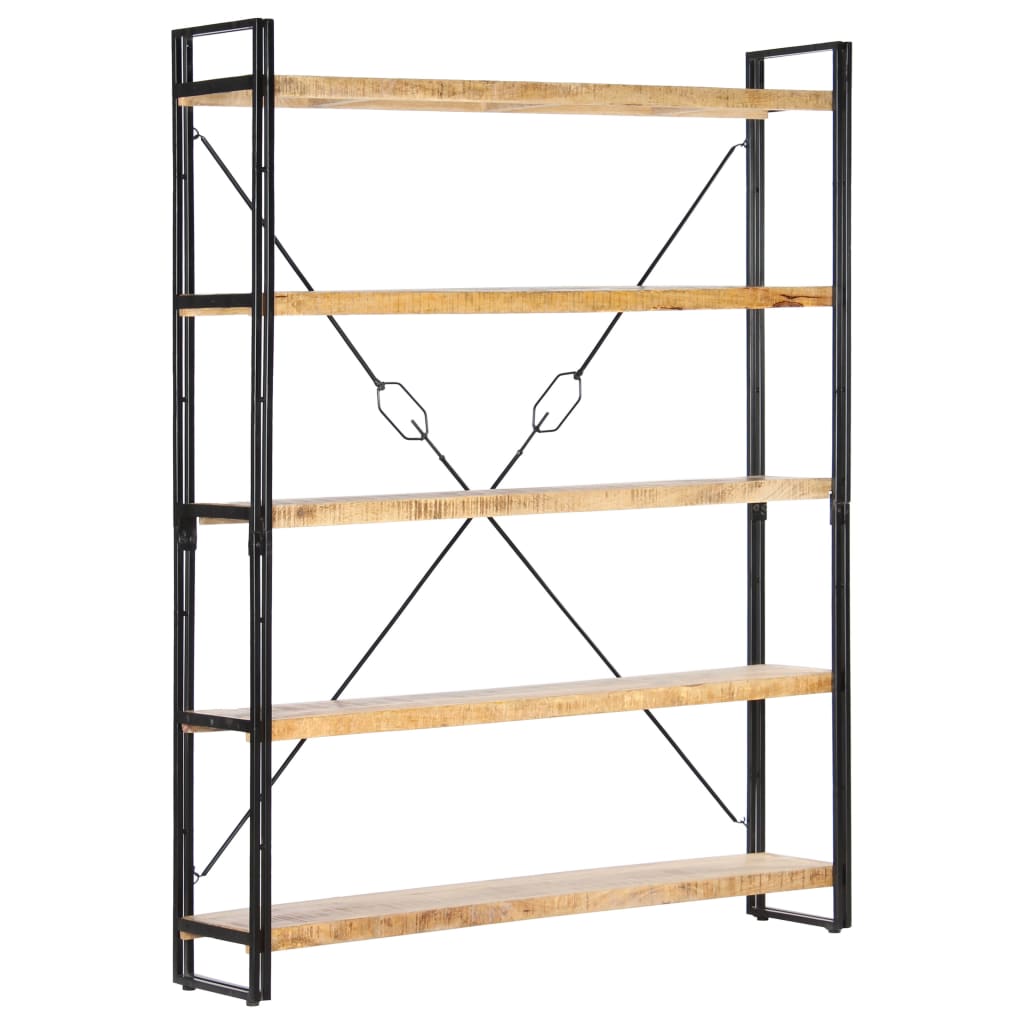 Bokhylle 5 etasjer 140x30x180 cm heltre mango