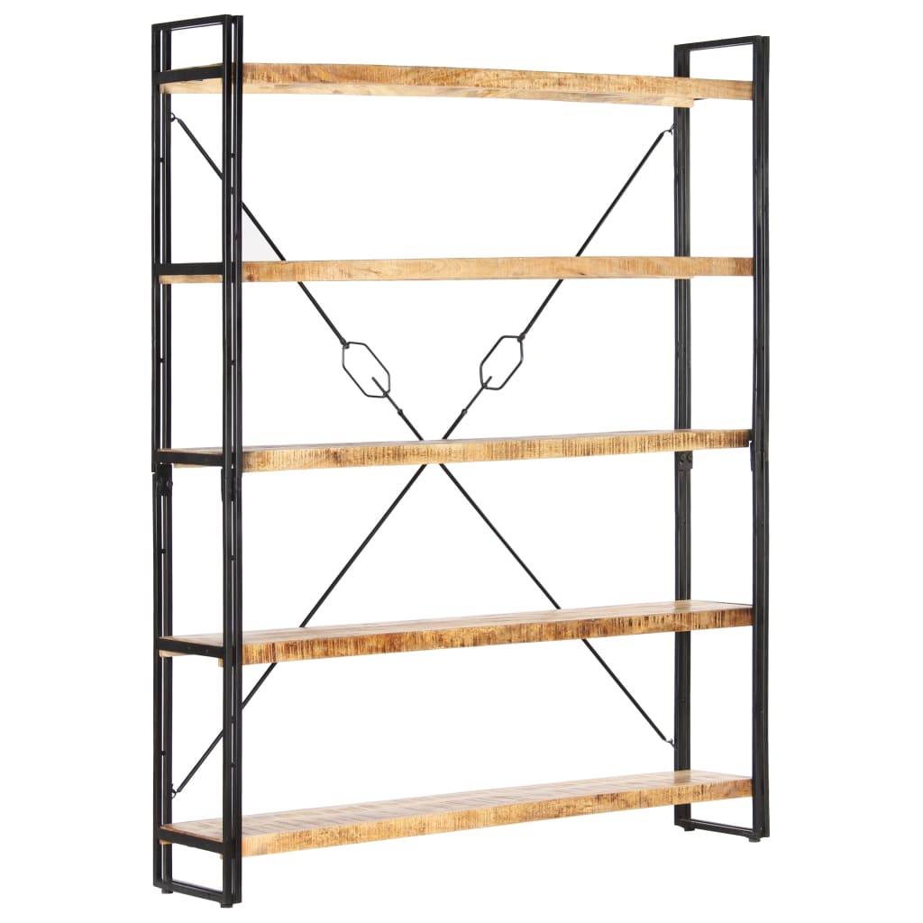 Bokhylle 5 etasjer 140x30x180 cm heltre mango
