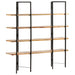 Bokhylle 4 etasjer 160x35x160 cm heltre mango