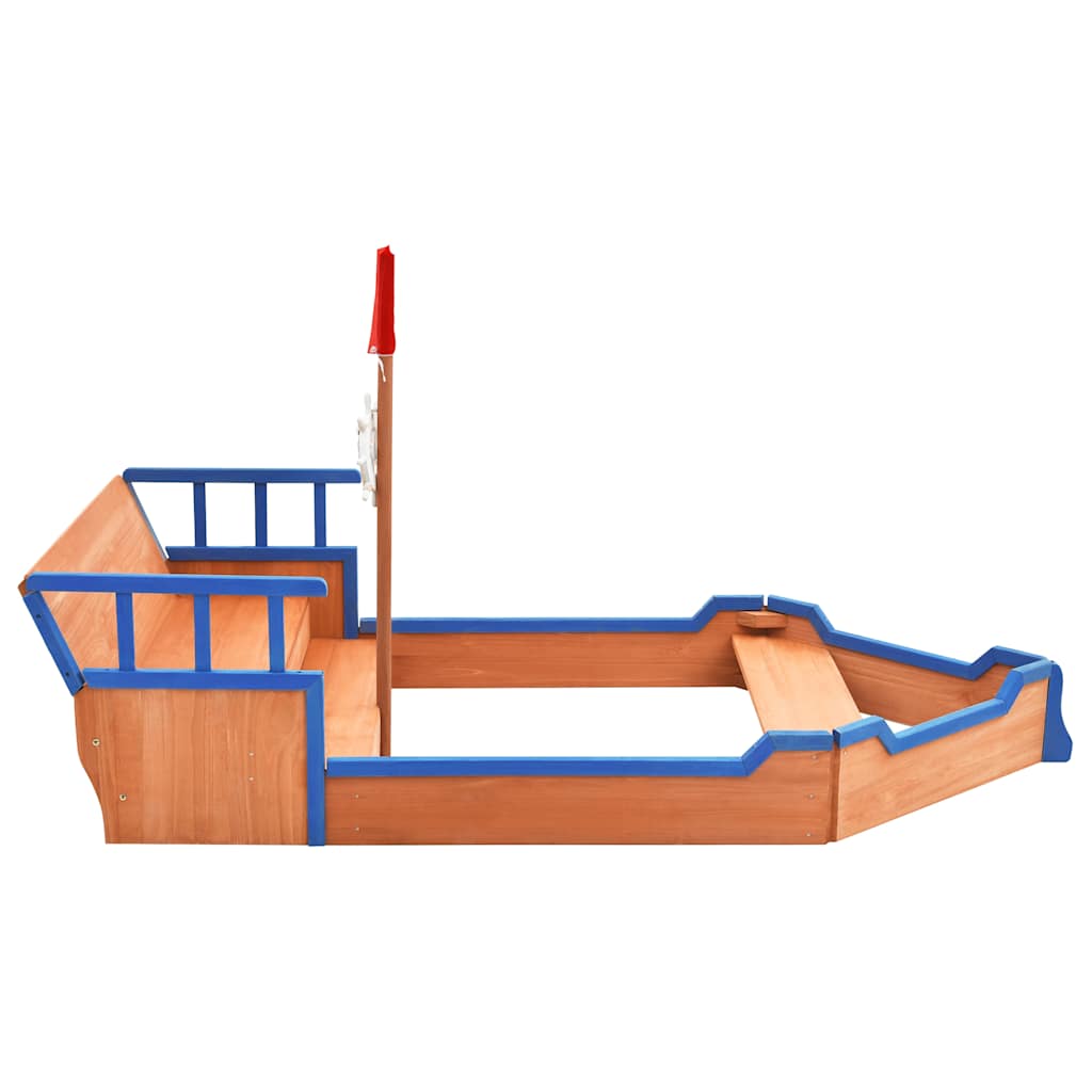 Sandkasse piratskip gran 190x94,5x101 cm