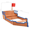Sandkasse piratskip gran 190x94,5x101 cm