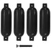 Båtfender 4 stk svart 51x14 cm PVC
