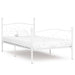 Sengeramme med spilebase hvit metall 100x200 cm