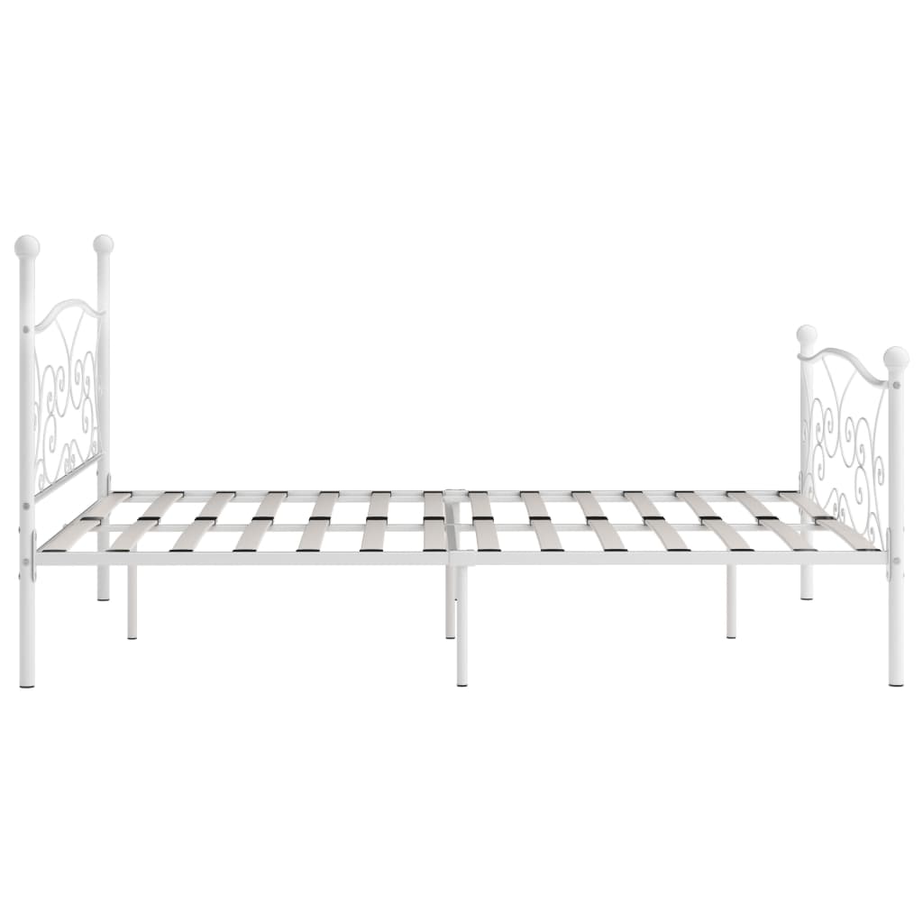 Sengeramme med spilebase hvit metall 180x200 cm