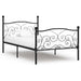 Sengeramme med spilebase svart metall 100x200 cm