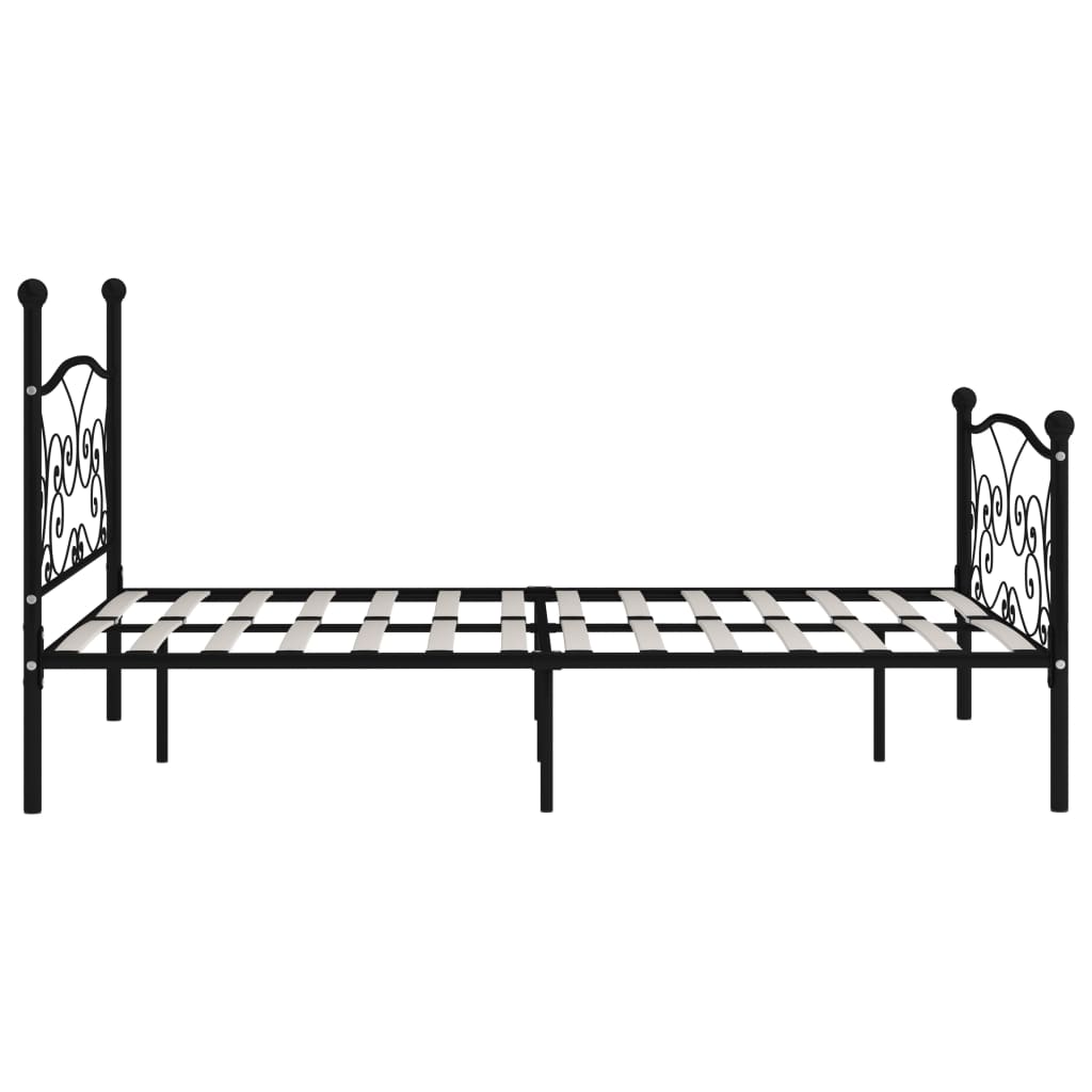 Sengeramme med spilebase svart metall 120x200 cm