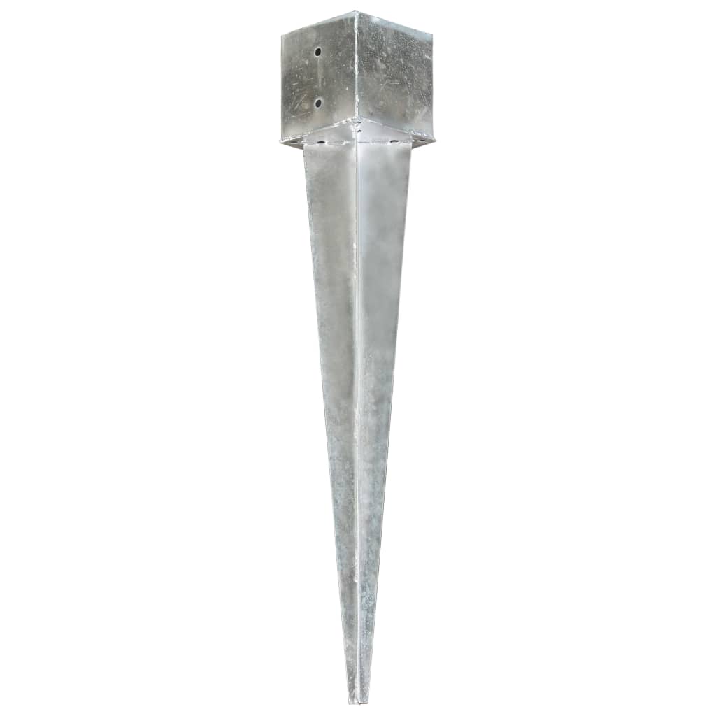 Jordspyd 6 stk sølv 14x14x91 cm galvanisert stål