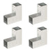 Stolpesko 4 stk L-form galvanisert metall 71x71 mm