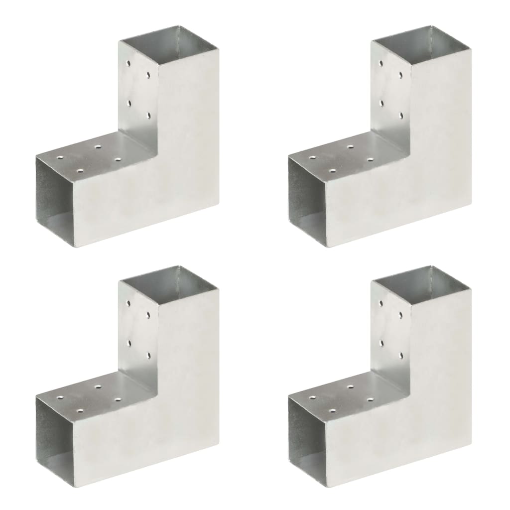 Stolpesko 4 stk L-form galvanisert metall 71x71 mm