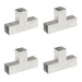 Stolpesko 4 stk T-form galvanisert metall 71x71 mm