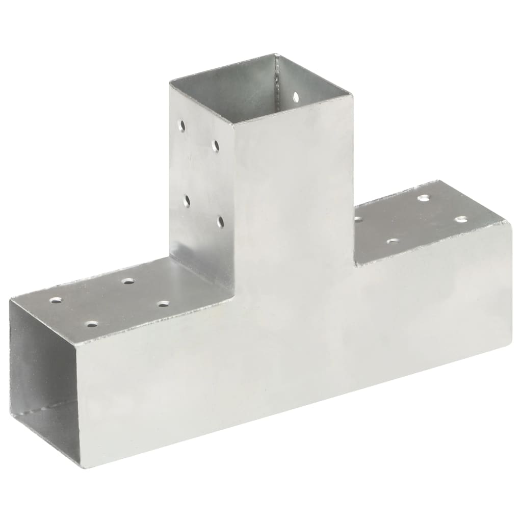 Stolpesko 4 stk T-form galvanisert metall 71x71 mm
