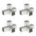 Stolpesko 4 stk X-form galvanisert metall 71x71 mm