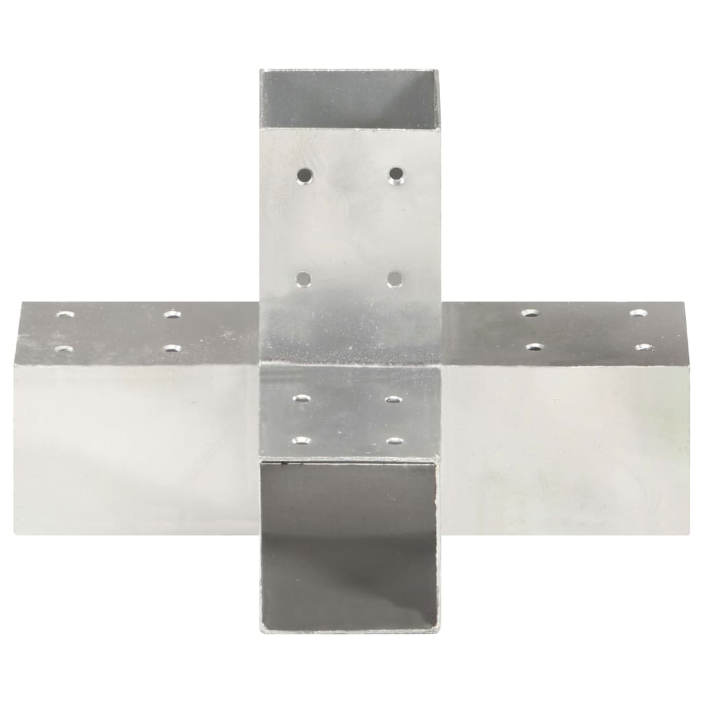 Stolpesko 4 stk X-form galvanisert metall 71x71 mm