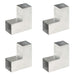 Stolpesko 4 stk L-form galvanisert metall 81x81 mm