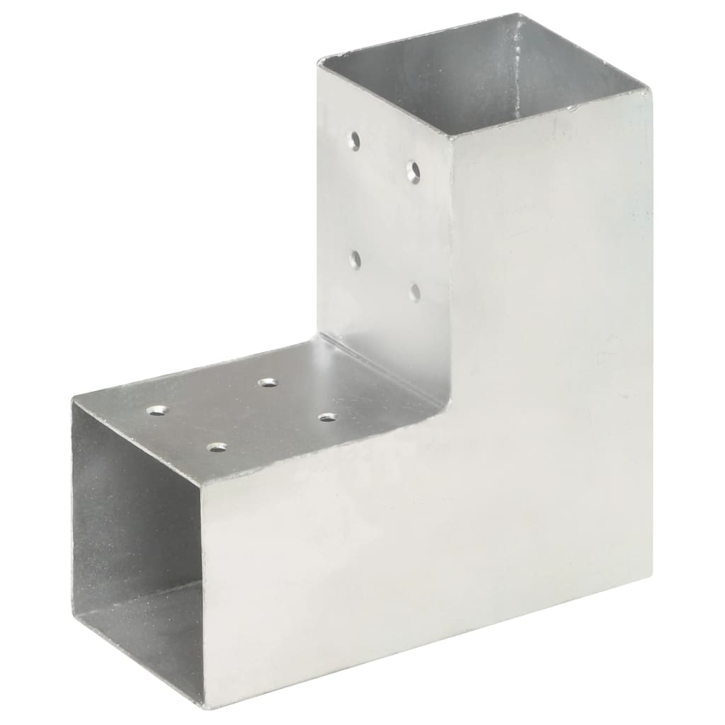 Stolpesko 4 stk L-form galvanisert metall 81x81 mm
