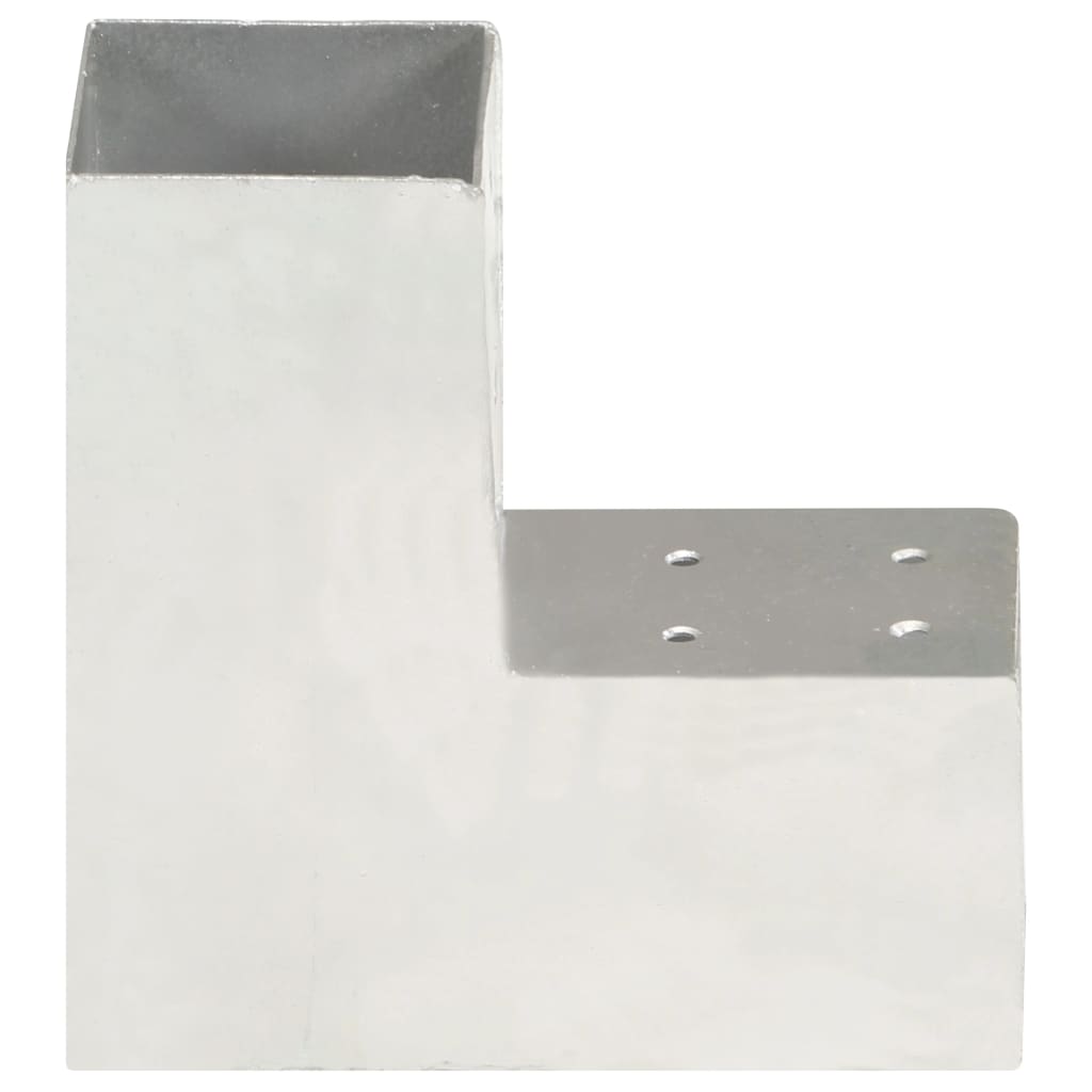Stolpesko 4 stk L-form galvanisert metall 81x81 mm
