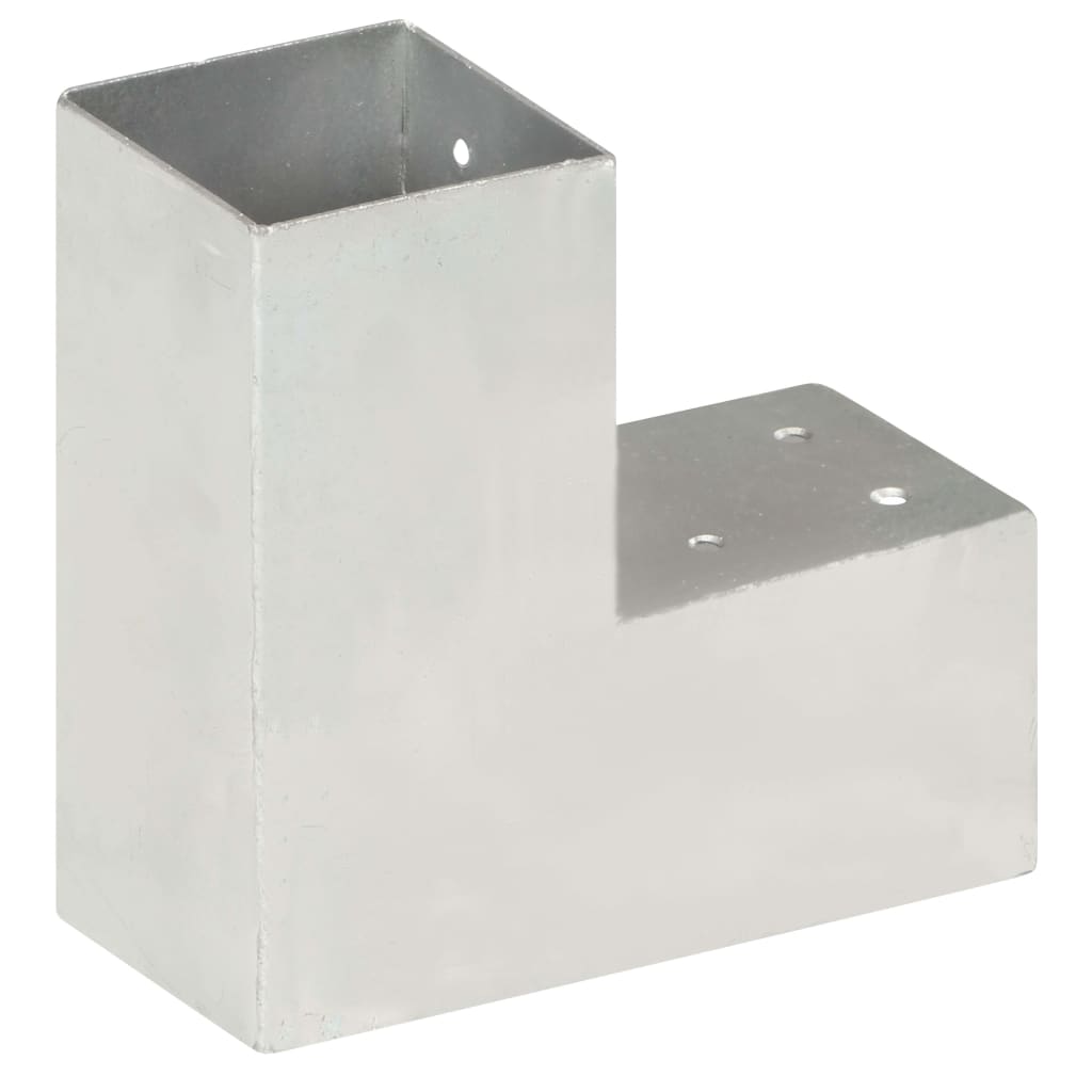 Stolpesko 4 stk L-form galvanisert metall 81x81 mm