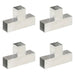 Stolpesko 4 stk T-form galvanisert metall 81x81 mm