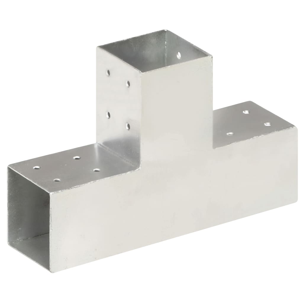 Stolpesko 4 stk T-form galvanisert metall 81x81 mm