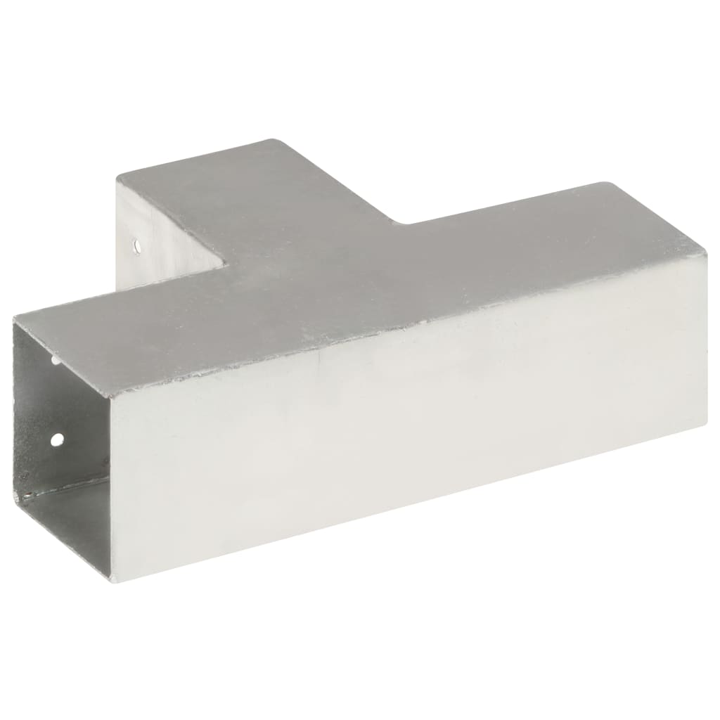 Stolpesko 4 stk T-form galvanisert metall 81x81 mm