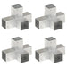 Stolpesko 4 stk X-form galvanisert metall 81x81 mm