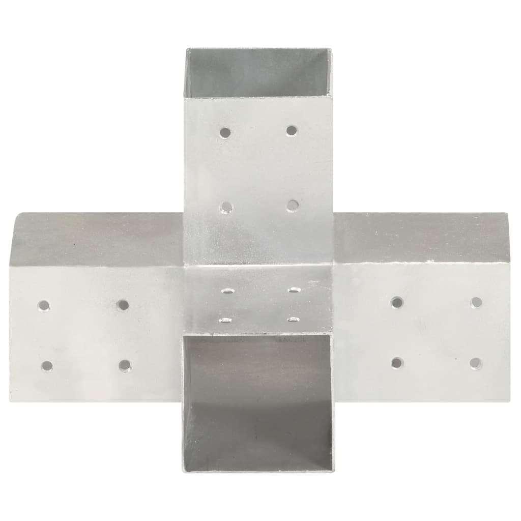 Stolpesko 4 stk X-form galvanisert metall 81x81 mm