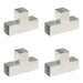 Stolpesko 4 stk T-form galvanisert metall 91x91 mm